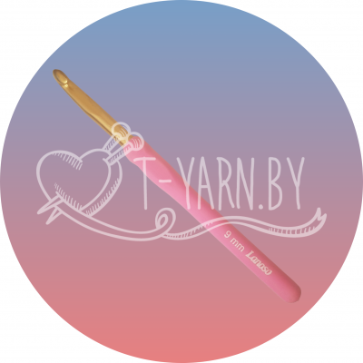 Крючок для вязания, 9 мм, алюминиевый с резиновой ручкой, фирмы Lanoso